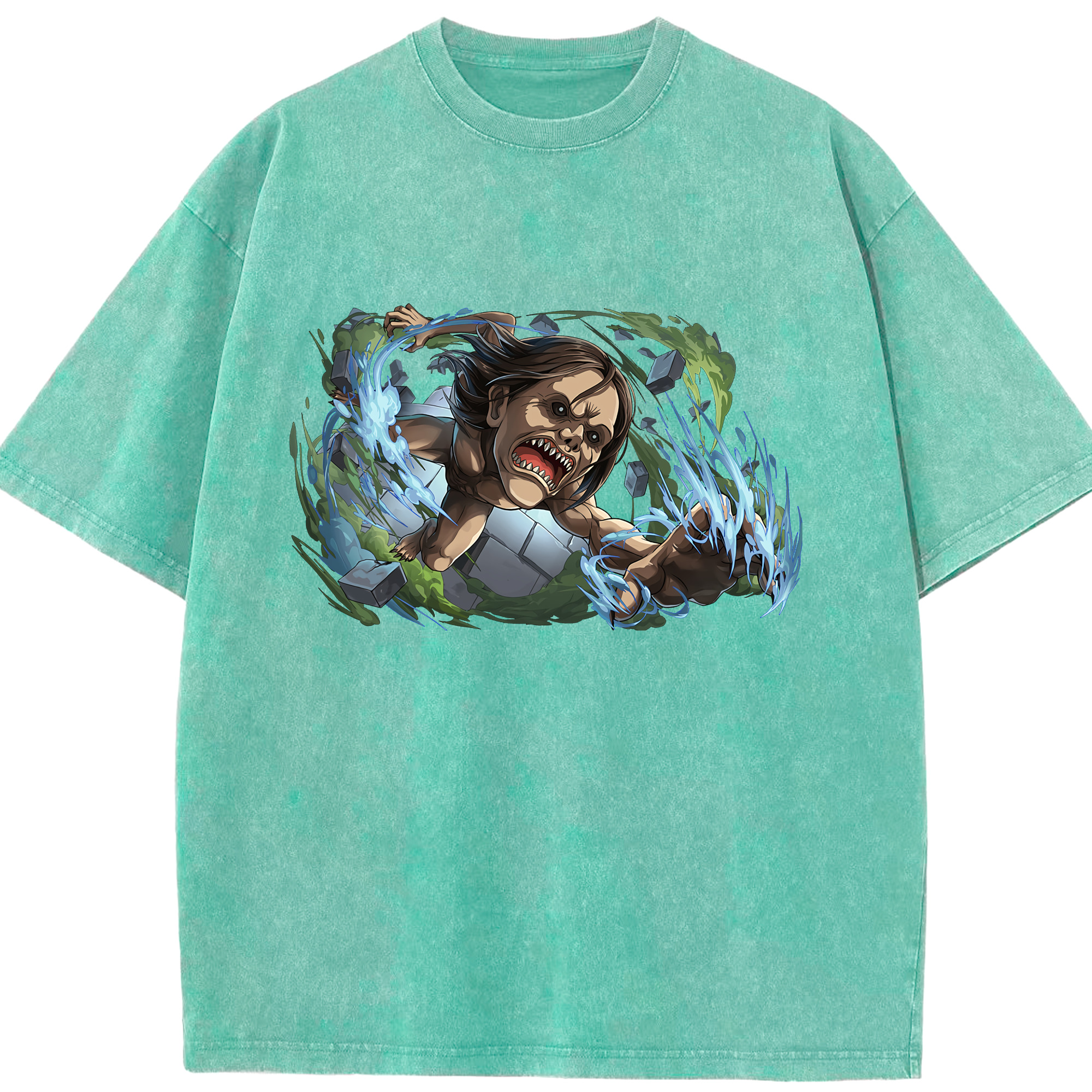（画像用） 進撃の巨人 Attack on Titan 綿100% ヴィンテージ風 半袖Tシャツ（フロントプリント）